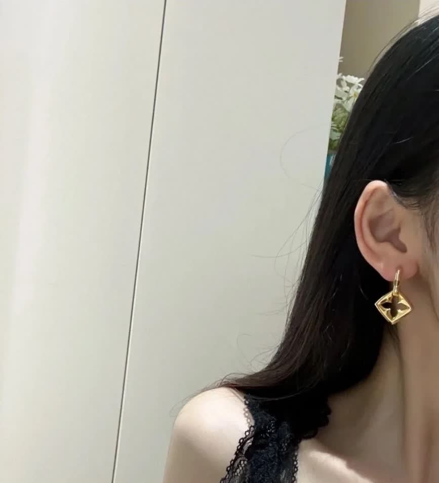 Louis Vuitton Gold Tone Earrings